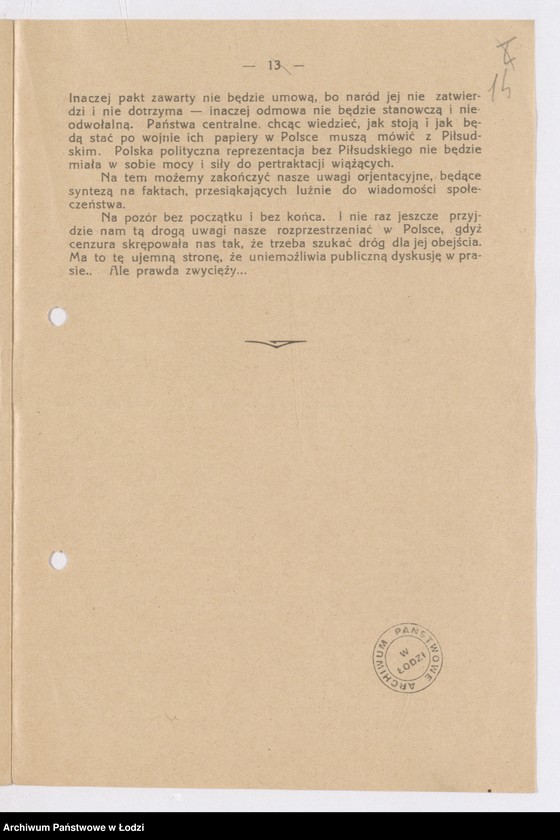 Obraz 14 z jednostki "[Broszura Jędrzeja Zakrzewskiego w sprawie internowania Józefa Piłsudskiego]"