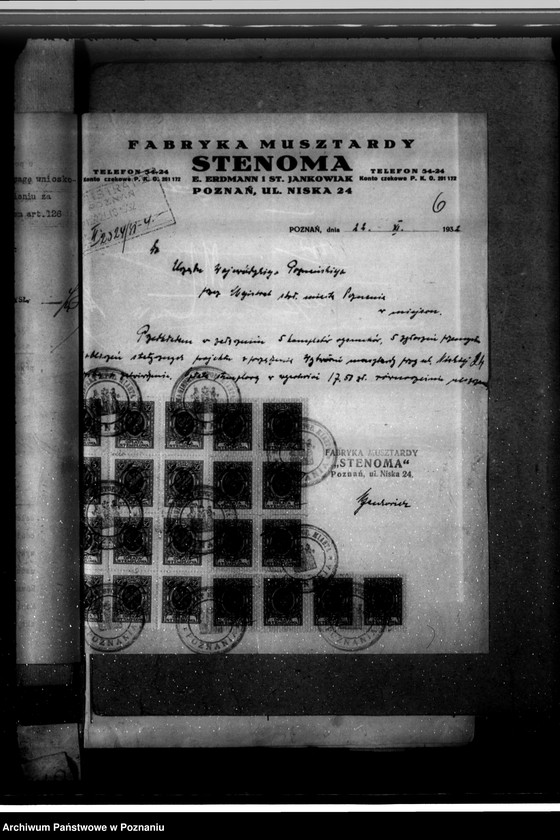 Obraz 10 z jednostki "Zatwierdzenie zakładu przemysłowego /wytwórni musztardy/ "Stenomy" w Poznaniu"