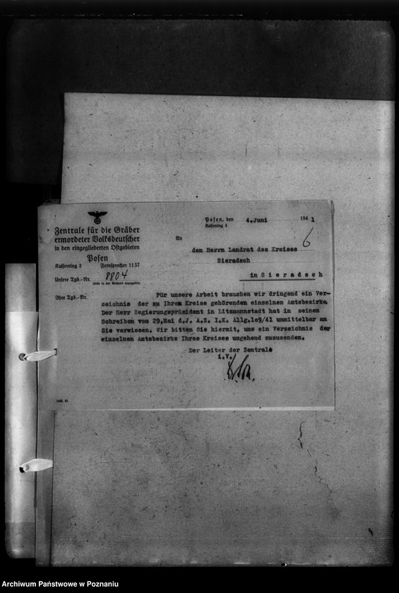 Obraz 10 z jednostki "Kreis Sieradz. Korespondencja w sprawie miejscowych Niemców, którzy zginęli w 1939 roku"