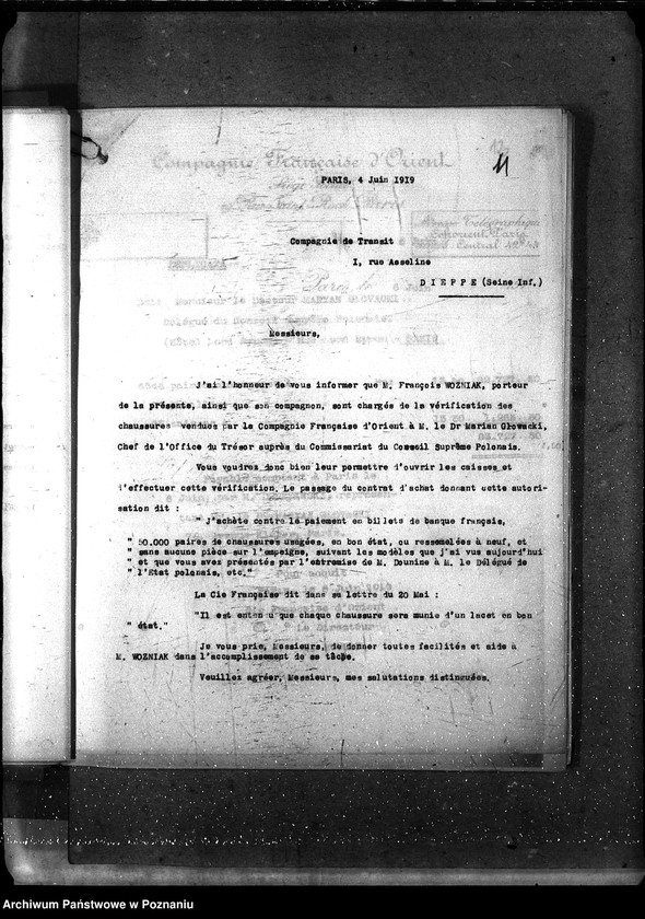 Obraz 16 z jednostki "[Różne papiery i korespondencje dot. Spraw załatwianych przez polskich przedstawicieli handlowych w Paryżu]"