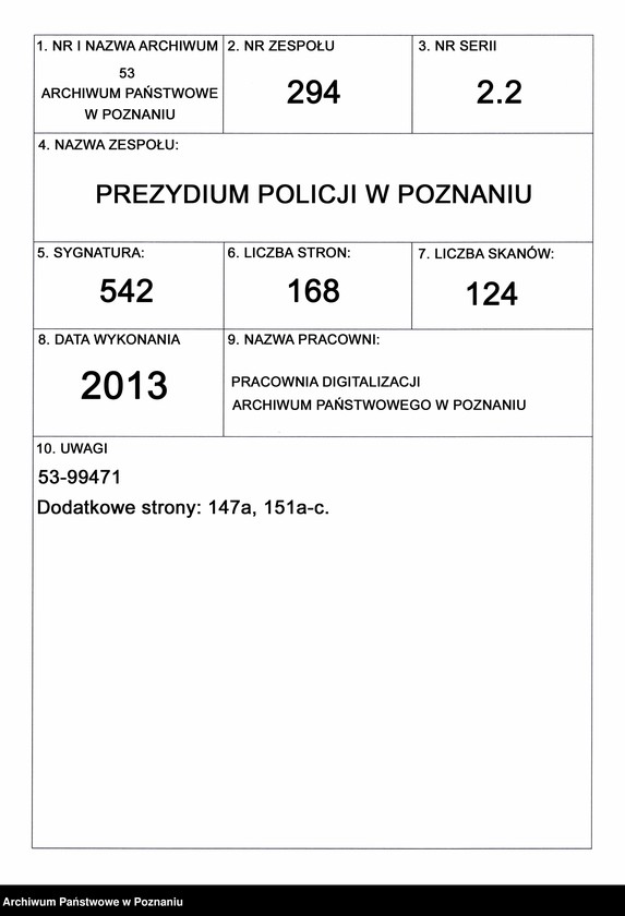 Obraz 1 z jednostki "Nachweisung der in der Stadt sich aufhaltenden polnischen Überläufer"