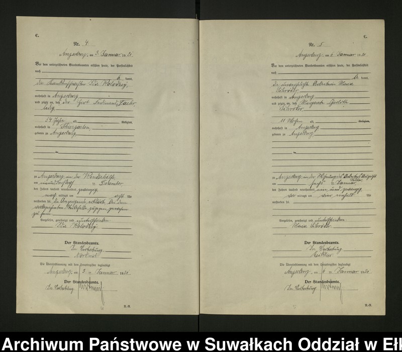 image.from.unit.number "[Sterbe - Register (Neben - Register) Standesamt Angerburg einschl. der Bezirke Gross Strengeln, Kehlen und Prinowen]"