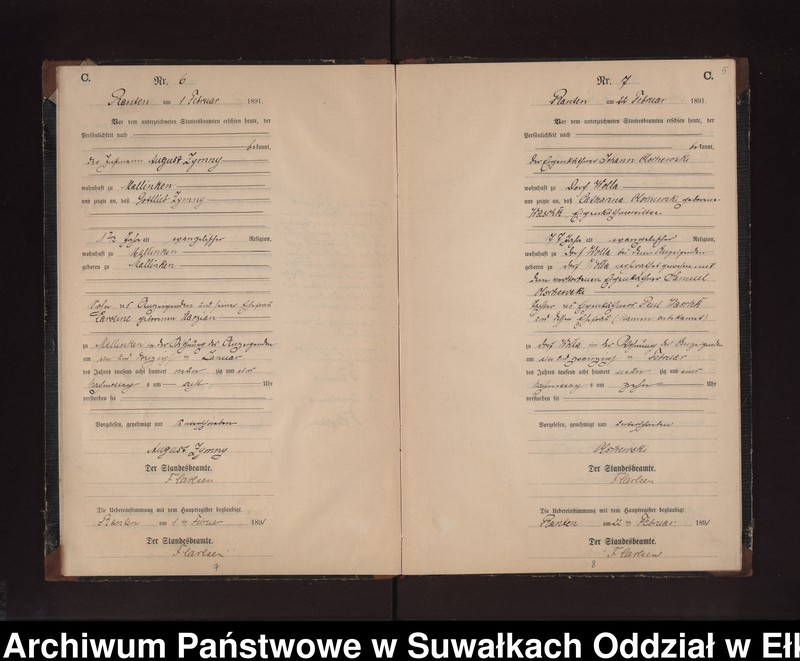 image.from.unit.number "Sterbe-Neben-Register des Preussischen Standes-Amtes Neuhoff Kreis Loetzen"