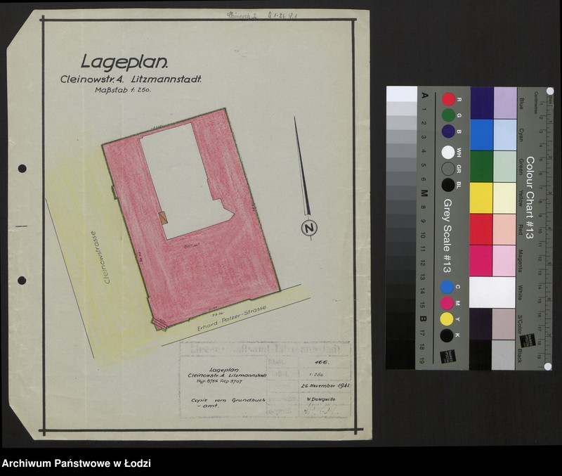 Obraz 1 z jednostki "Legeplan Cleinowstrasse 4 Litzmannstadt"