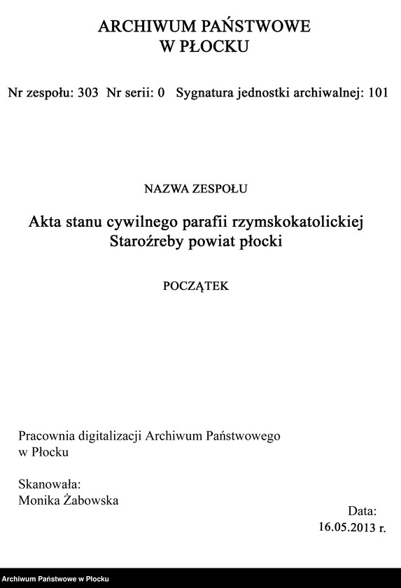 Obraz 3 z jednostki "Akta urodzeń, małżeństw i zgonów"