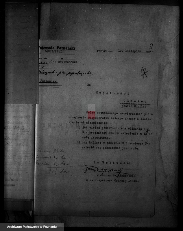 Obraz 13 z jednostki "Majętność /leśna Ossowiec/ powiat mogileński"