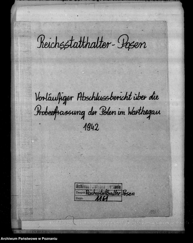 Obraz 6 z jednostki "Vorläufiger Abschlussbericht über die Probeerfassung der Polen im Warthegau"