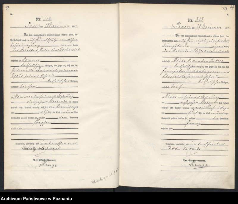 Obraz 19 z jednostki "Księga urodzeń t. II"