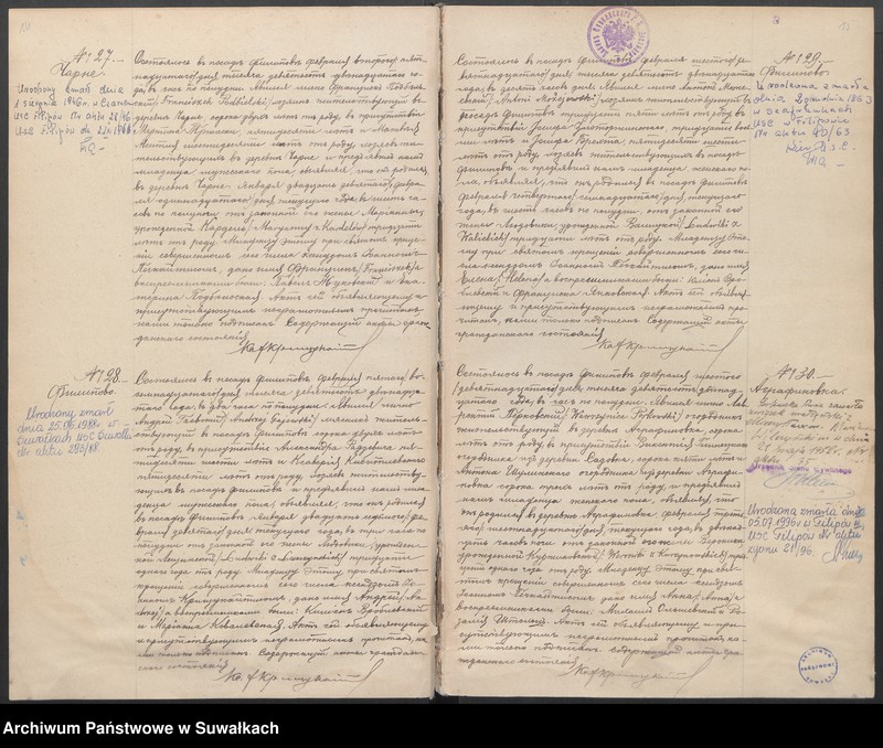 Obraz 11 z jednostki "Księga akt urodzeń, małżeństw, zgonów 1912 r. Filipów"