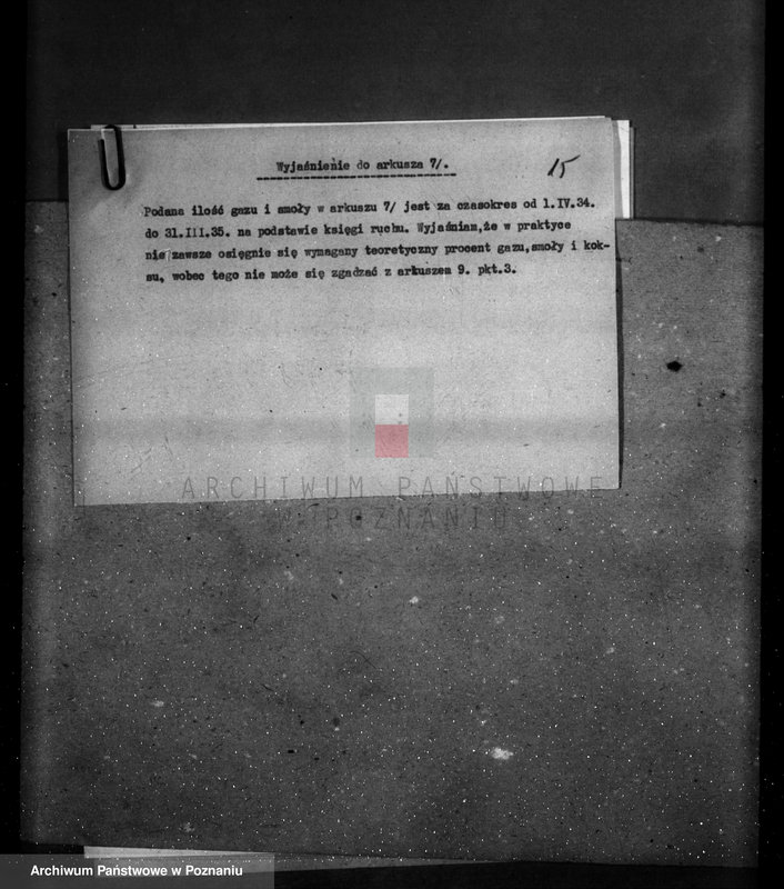 Obraz 20 z jednostki "Kwestionariusz Gazowni Miejskiej w Nowym Tomyślu"