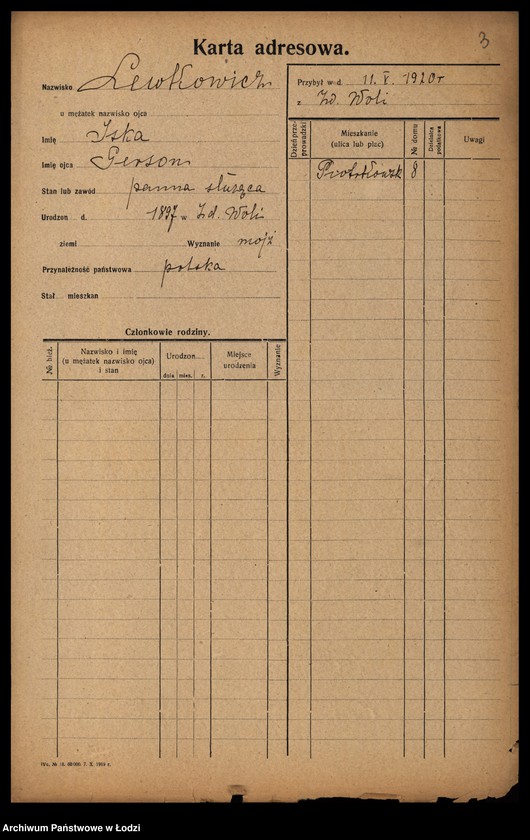 Obraz 5 z jednostki "[Spis ludności Łodzi] Lewkowicz"