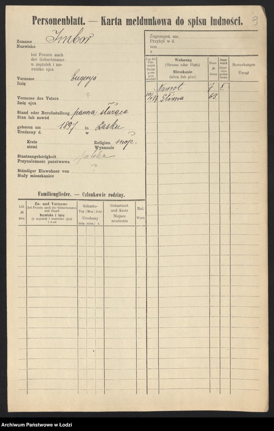 Obraz 11 z jednostki "[Spis ludności Łodzi] Imacki - Iwanowa"