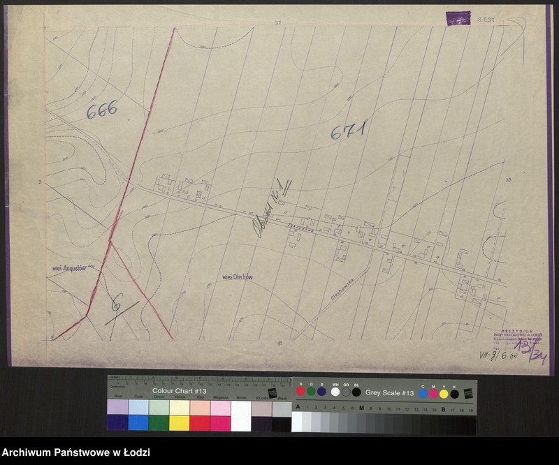 Obraz 1 z jednostki "Plan m. Łodzi 1:2000 z oznaczeniem podziału miasta na Obwody Komitetów Blokowych. Sekcja SO 37"