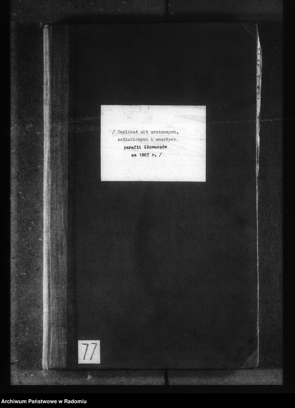 image.from.unit.number "[Duplikat akt urodzonych, zaślubionych i zmarłych parafii Głowaczów za 1887 rok]"