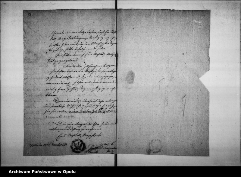 Obraz 17 z jednostki "Acta des Magistrats zu Oppeln wegen Entrichtung der Brückenzoll-Geffälle von dem fremden Mahl-Gässten, so zu den hiesigen Domain-Amts Mühlen fahren."