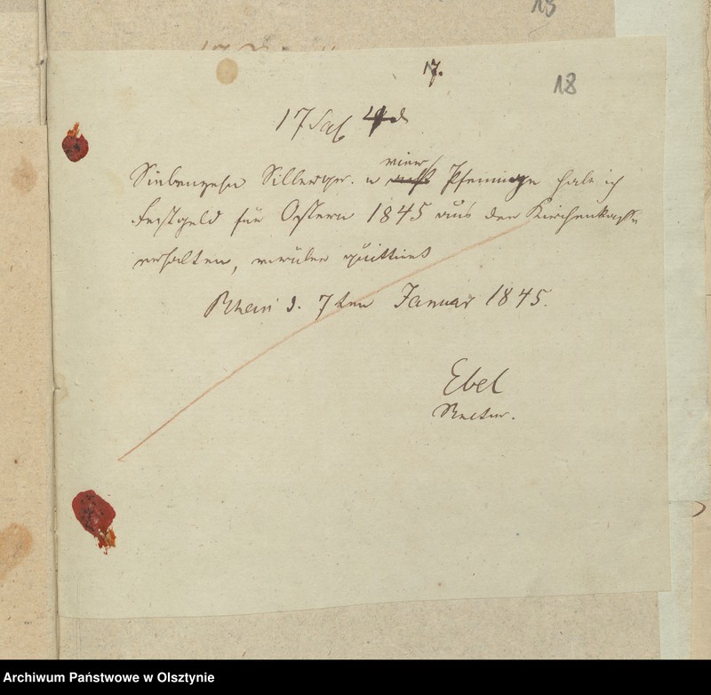 image.from.unit.number "Beläge zur Jahres Rechnung der Kirche zu Rhein für das Jahr 1845"