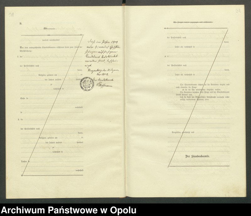 image.from.unit.number "Heirats-Register (Haupt-Register) Standesamt Winzenberg 1908 vol. 1 No. 1 bis 1912 No. 4."