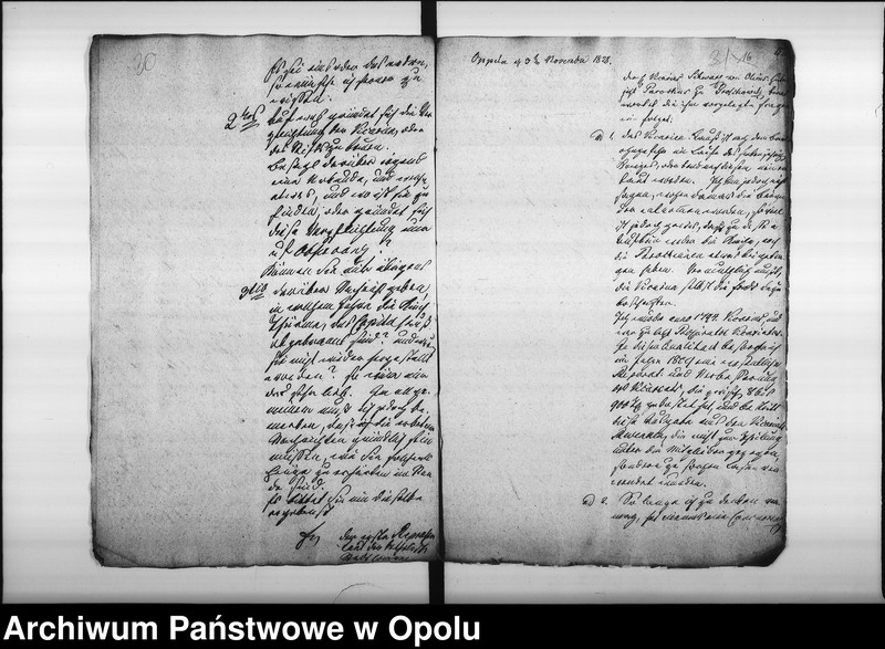 Obraz 20 z jednostki "Manual Acten der hiesigen katholischen Parochianen in der Streit-Sache c/. Fiscum betreffend die gefordert[en] Beiträge zum Bau des Pfarrhaußes in Oppeln Vom Jahre 1828 bis Nov: 1832"