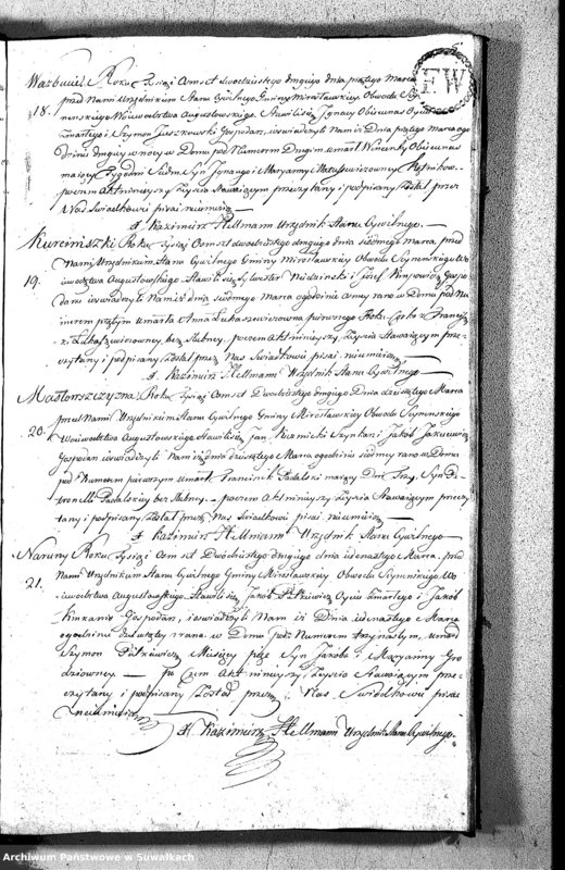 image.from.unit.number "Akta Umarłych Gminy Mirosławskiey na Rok 1822"