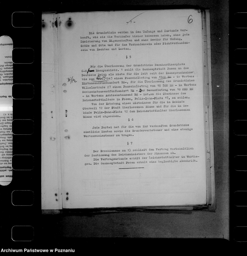 Obraz 10 z jednostki "Grundstückstausch mit der Stadt Posn- Schlossberg und Bernhardinerplatz"