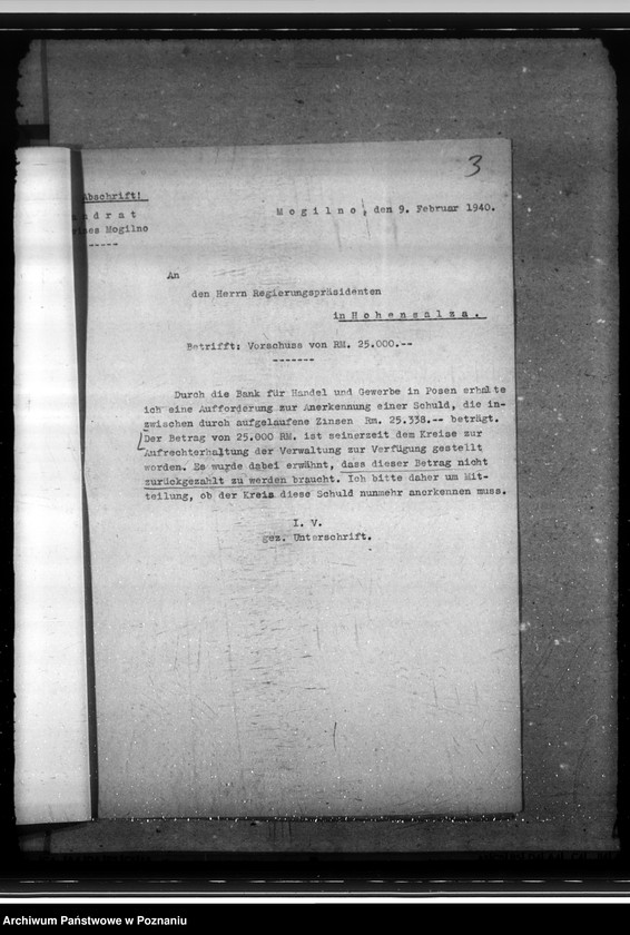 Obraz 7 z jednostki "Finanzsachen des Kreises Mogilno. Ehemaliger Johanniter Krankenhaus in Pakosch. Leistungen der Kreise an die Partei"