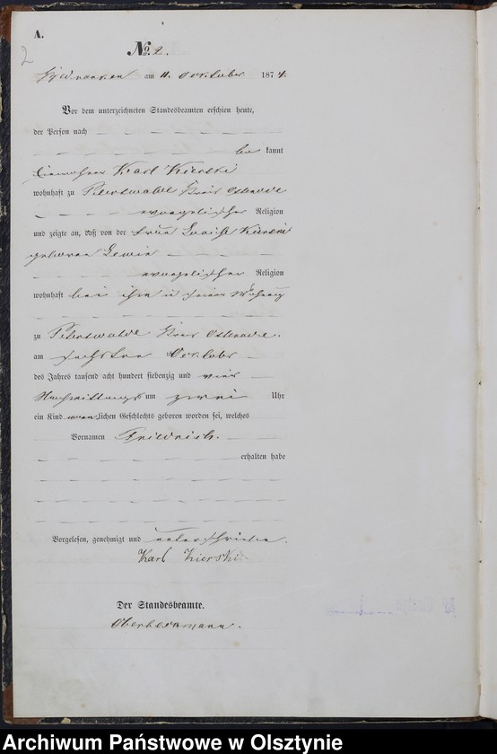 Obraz z jednostki "Geburts-Haupt-Register Nr 1 - 45"