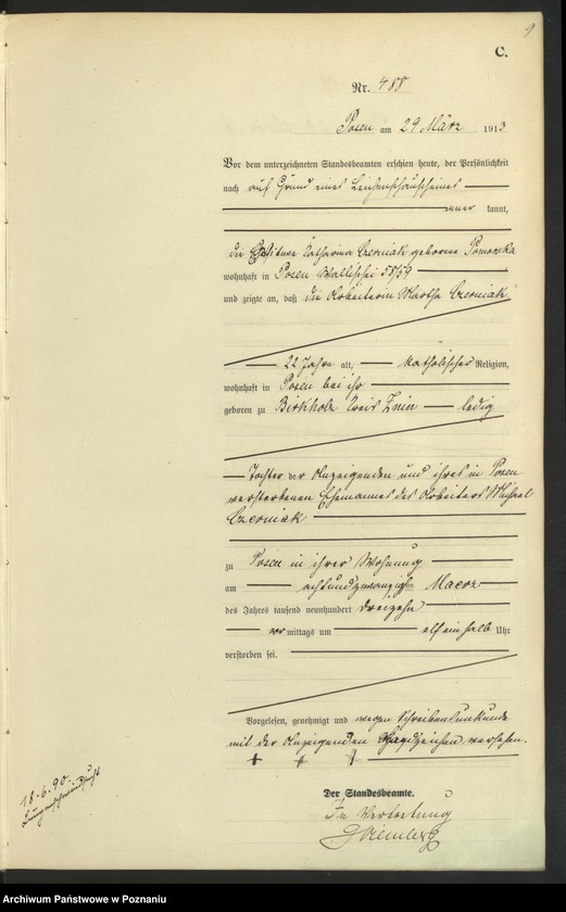 Obraz 11 z jednostki "Księga miejscowa zgonów tom II [Rejestr główny zgonów]"