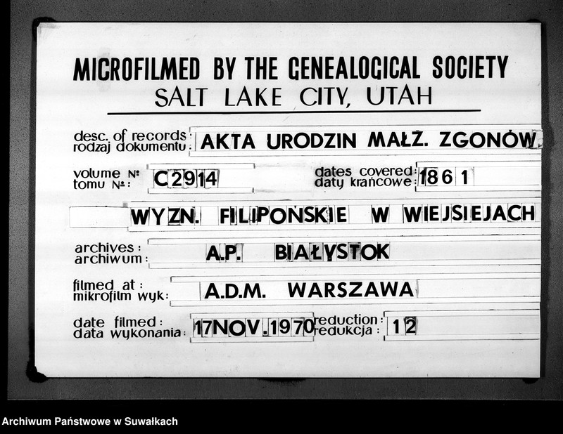 image.from.unit.number "Duplikat Akt Urzędnika Stanu Cywilnego Sekty Filiponów Gminy Wiejsieje Szławaty i Łosewicze i Prepanty z r. 1861"