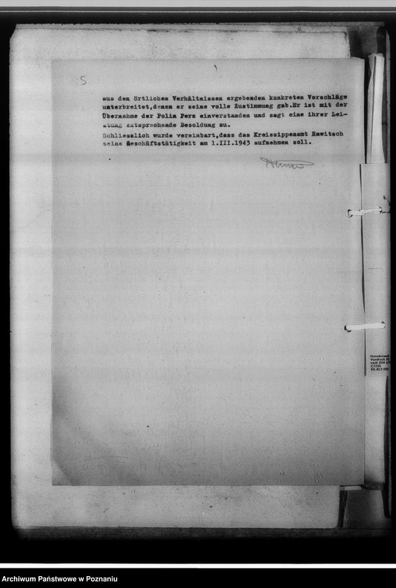 Obraz 9 z jednostki "[Korespondencja w sprawach organizacyjnych, sprawozdania z działalności], Kreissippenamt Rawitsch [Rawicz]"