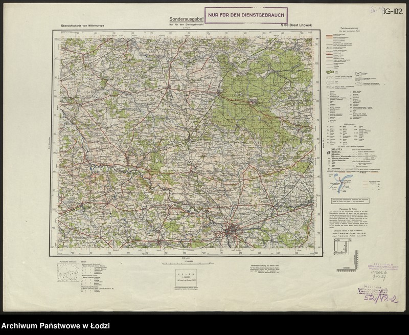 Obraz 2 z jednostki "Übersichtskarte von Mitteleuropa S 53 Brest Litowsk"