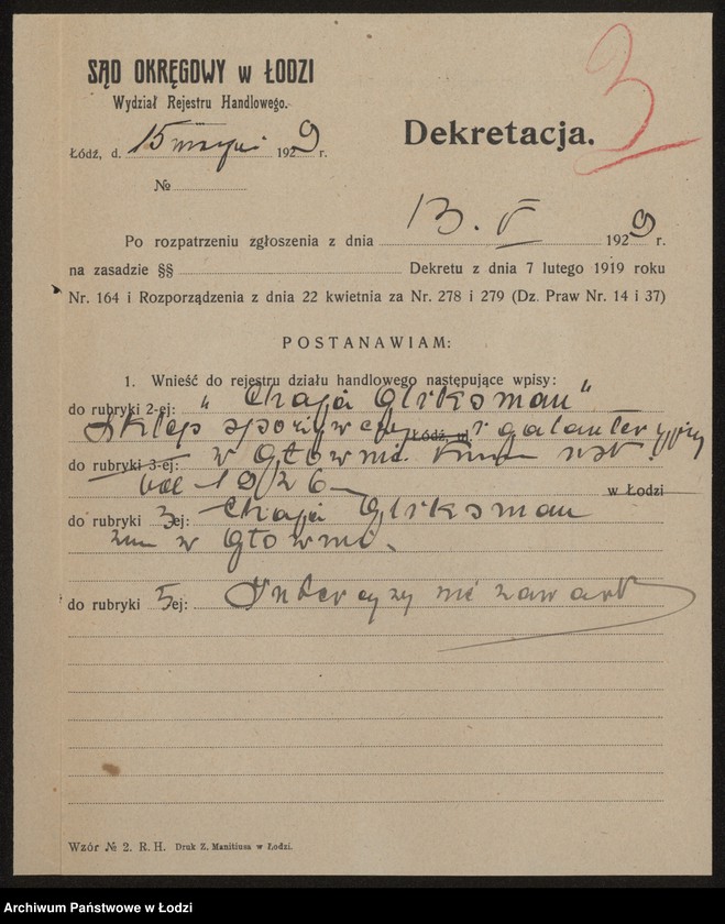 Obraz 5 z jednostki "Chaja Gliksman- sklep spożywczy i galanteryjny"