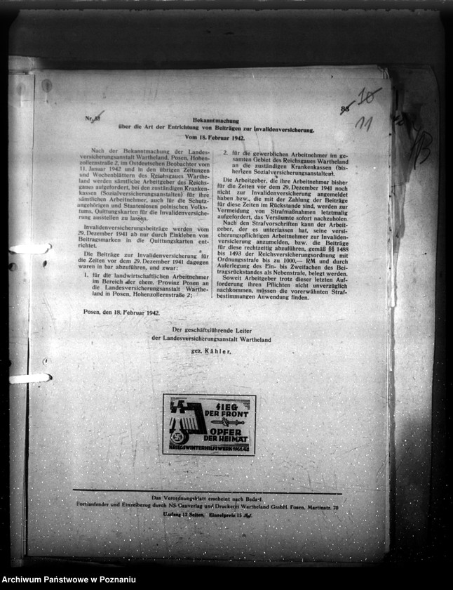 Obraz 15 z jednostki "Verordnungsblatt Nr. 6"