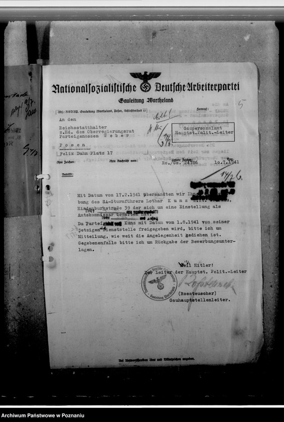 Obraz 9 z jednostki "Kunz, Lothar - komisarz obwodowy"