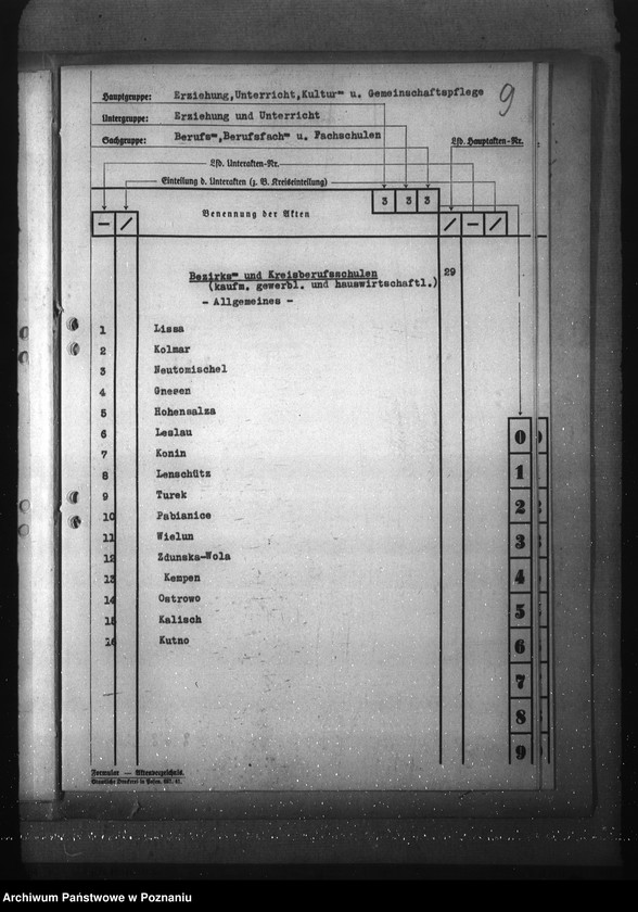 Obraz 13 z jednostki "Aktenplan der Berufs-, Berufsfach- und Fachschulen"
