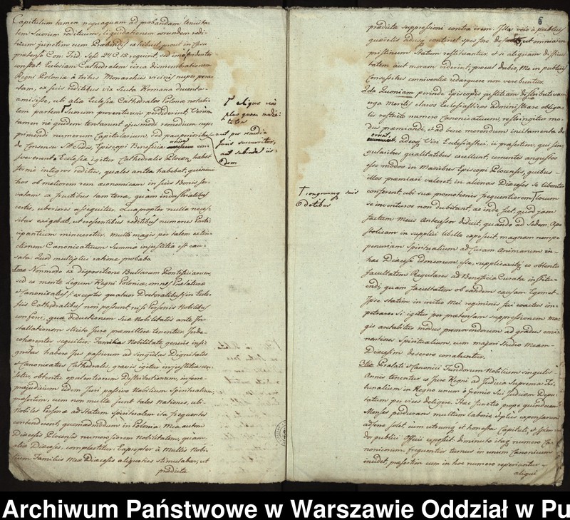 image.from.unit.number "Koncepty i minuty pism biskupa płockiego Krzysztofa Hilarego Szembeka w sprawie konfliktu z kapitułą katedralną o zniesienie dziewięciu kanonii i przyłączenie niektórych prebend do dóbr kapituły"