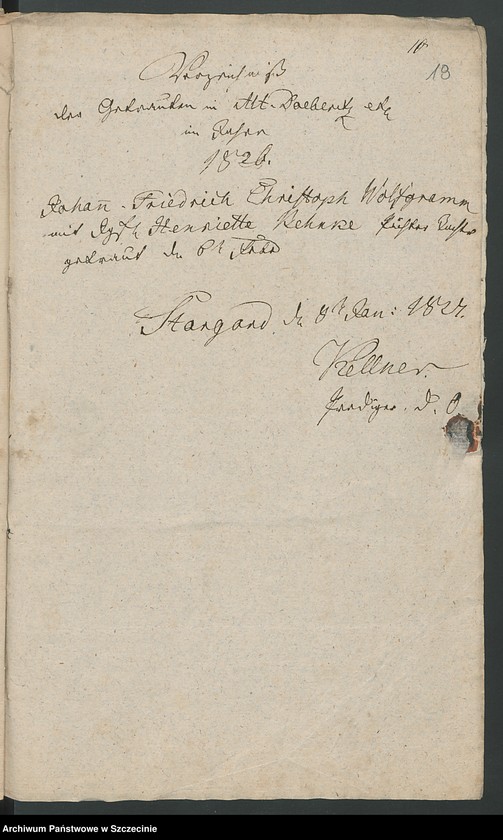 image.from.unit.number "Acta Generalia. Des Patrimonial Gerichts zu Döberitz [Dobrzyca] enthaltend die eingereichten Extracte aus den Kirchenbüchern wegen der seit den 1.sten Januar 1824. geborenen, gesorbenen und getrauten Personen. Bis 1846."