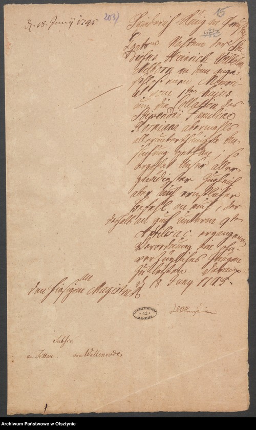 image.from.unit.number "In S. [Sachen] Heinrich Wilhelm Melhorn in causa Stipendi"