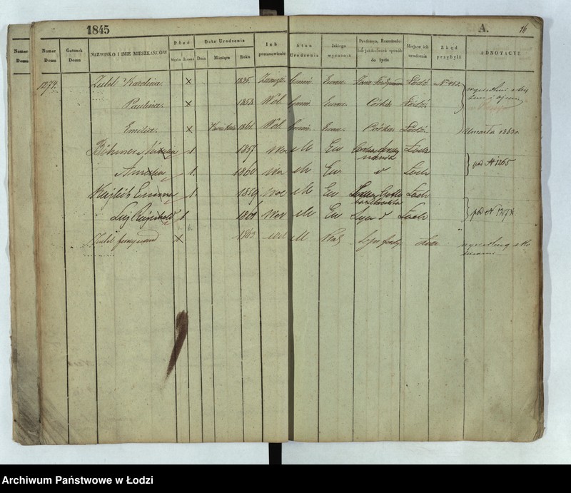 Obraz 12 z jednostki "[Księga ludności stałej Łódź nr 1269-1445]"