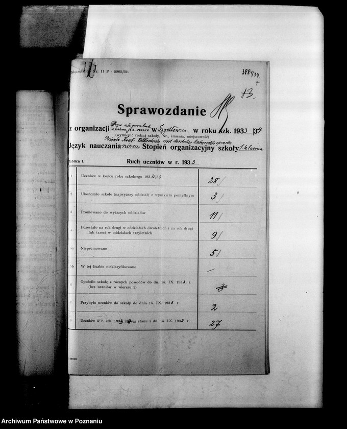 Obraz 11 z jednostki "Prywatna Szkoła Powszechna z niemieckim językiem nauczania Szydłowiec powiat Gniezno"