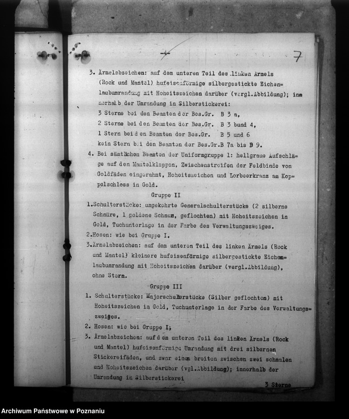 Obraz 11 z jednostki "Beamtenunform. Mitarbeit mit der Posenschen Feuersozietät. Personalstandserhebungen"