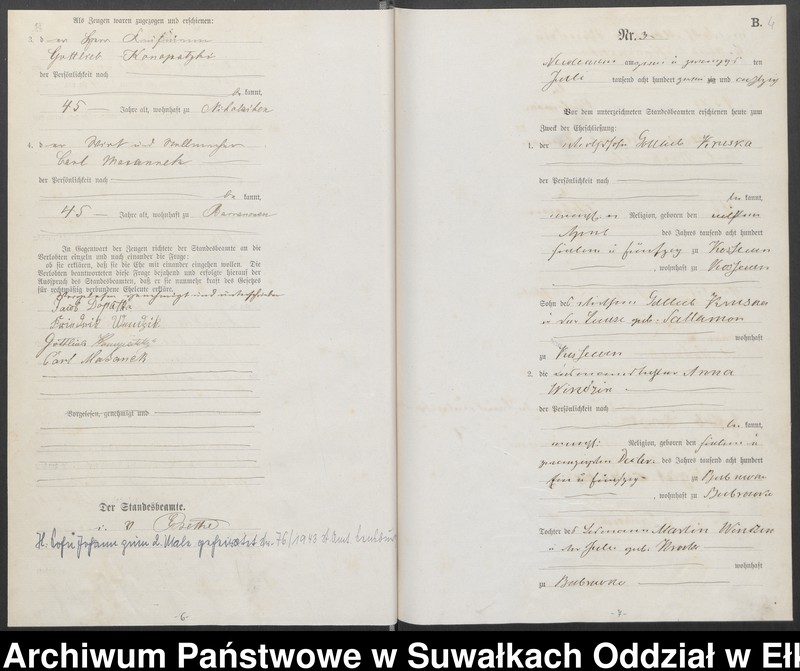 image.from.unit.number "Heiraths-Haupt-Register des Königlich Preussischen Standes-Amtes Forstrevier Nicolaiken Kreis Sensburg für das Jahr 1882[do 1884]"