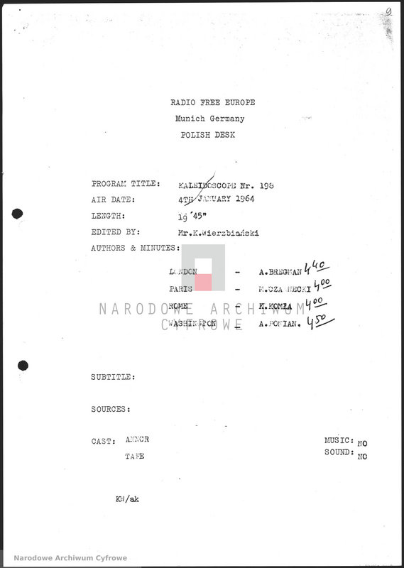 Obraz 10 z jednostki "Skrypty audycji z dnia 04.01.1964"