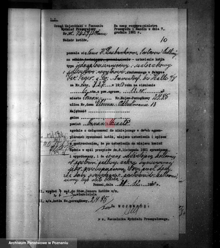 Obraz 14 z jednostki "Poznańska Termochemiczna Przetwórnia padliny Towarzystwo z o.o. Poznań ul. Główna nr woj. kotła 2485"