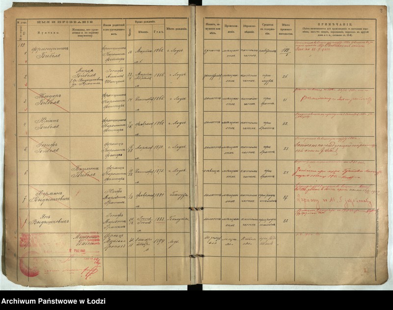 Obraz 3 z jednostki "[Księga ludności stałej m. Łodzi guberni piotrkowskiej nr domu 189-192]"