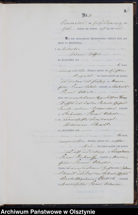 image.from.unit.number "Heiraths-Neben-Register Nr 1 - 18"