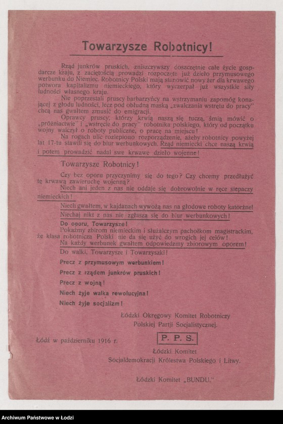 Obraz 1 z jednostki "[Odezwa przeciwko webunkowi do pracy w Cesarstwie Niemieckim]"