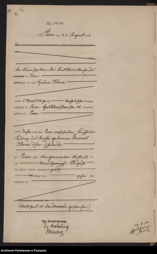 Obraz 14 z jednostki "Księga miejscowa zgonów tom IV [Rejestr główny zgonów]"