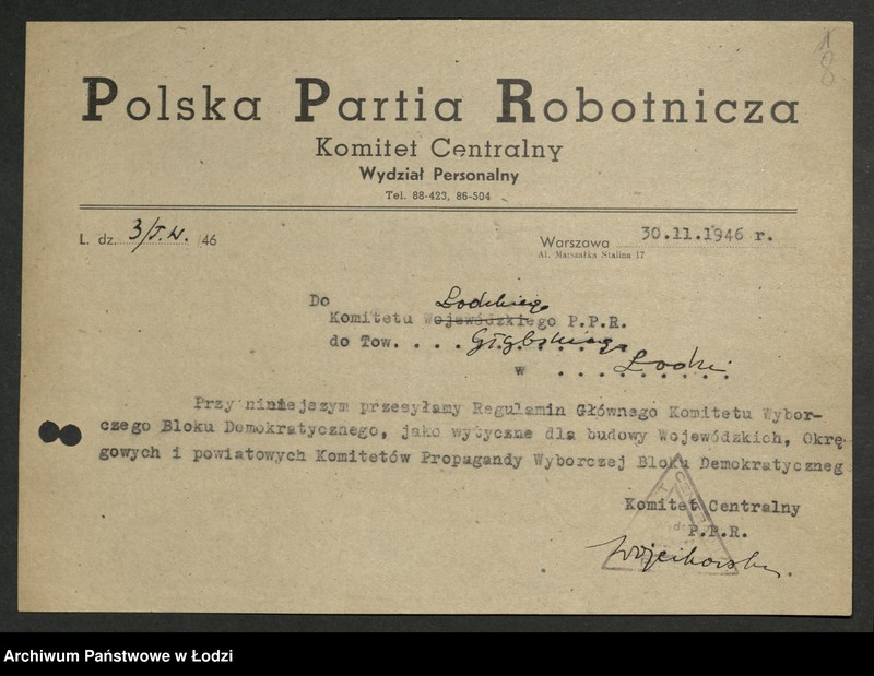 Obraz 9 z jednostki "Wybory do Sejmu Ustawodawczego; instrukcje, zarządzenia, okólniki, sprawozdania dotyczące kampanii wyborczej"