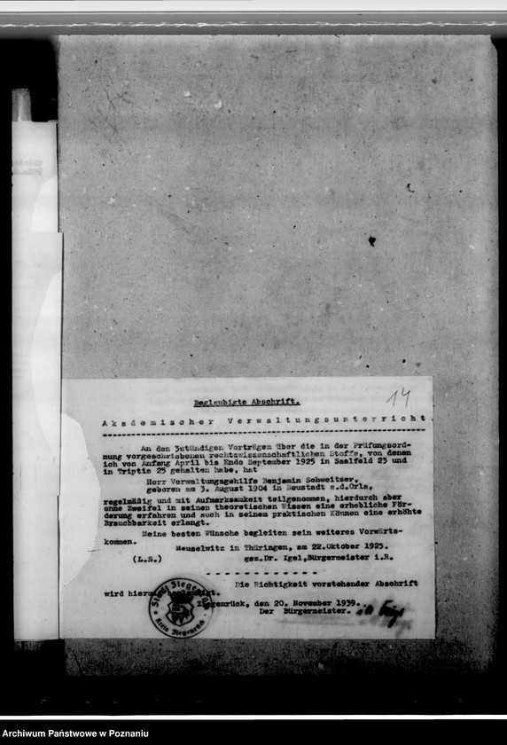 Obraz 18 z jednostki "Schweitzer, Benjamin - komisarz obwodowy w Dłutowie, powiat Łask"