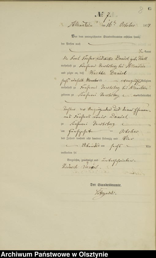 image.from.unit.number "Haupt-Sterbe-Register Nr 1 - 45"